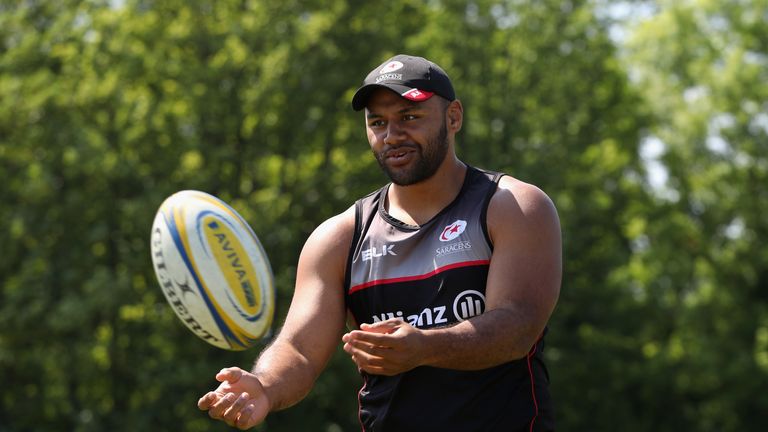 Billy Vunipola during the Saracens training session held at Old Albanians on May 22, 2018 in St Albans, England.