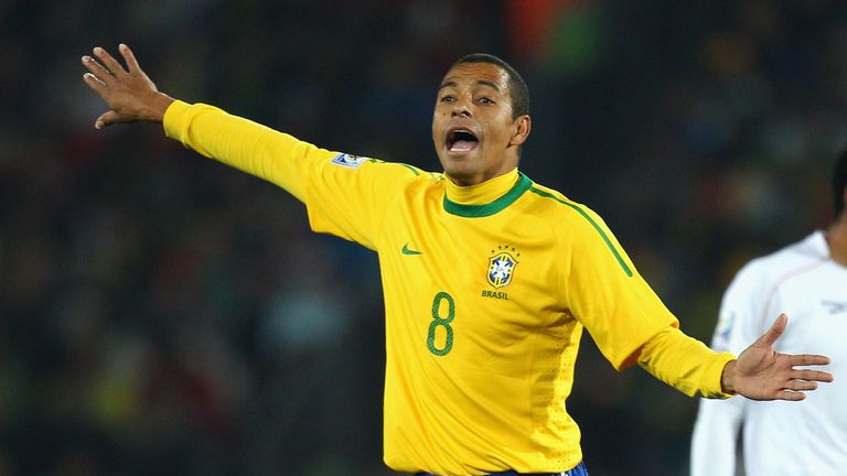 during the 2010 FIFA World Cup South Africa Round of Sixteen match between Brazil and Chile at Ellis Park Stadium on June 28, 2010 in Johannesburg, South Africa.