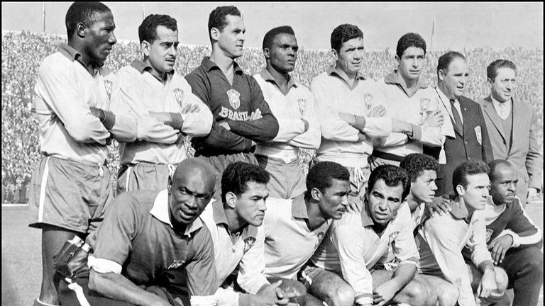 The victorious Brazilian football team that carried off the World Cup by beating the Czechs 3 - 1