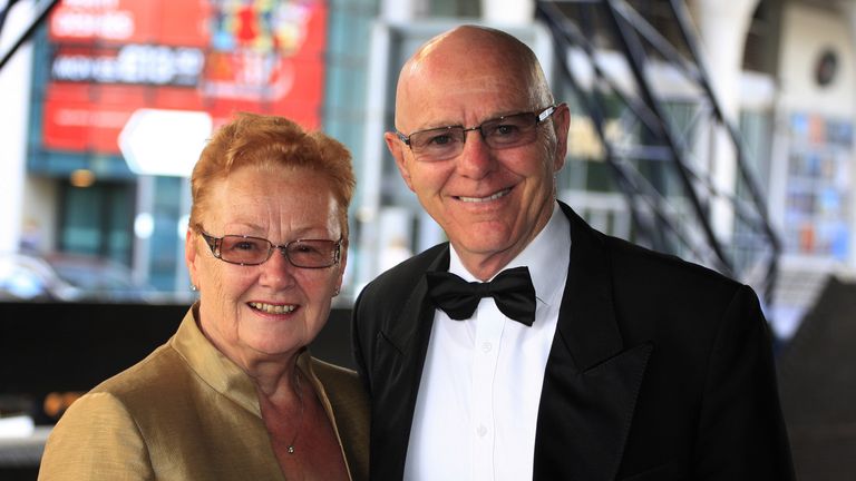 Brendan and Alma Ingle attend the WBC Night of Champions Gala Awards Dinner at Cardiff International Arena