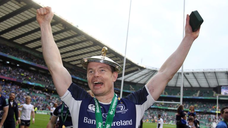 Heineken Cup Final 19/5/2012.Leinster vs Ulster.Leinster's Brian O'Driscoll celebrates.Mandatory Credit ..INPHO/Dan Sheridan