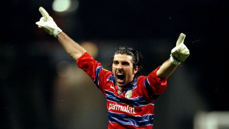 Gianluigi Buffon helped Parma to UEFA Cup glory in 1999