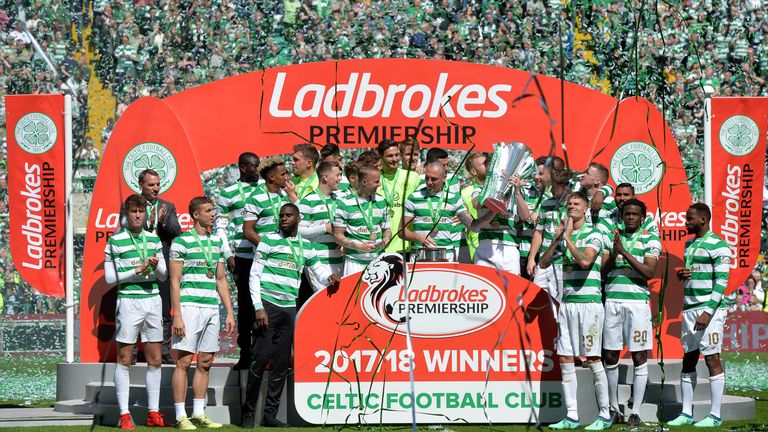 Celtic lifted the Premiership trophy at Parkhead on Sunday