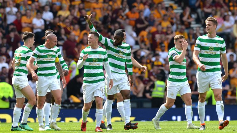 Oliver Ntcham doubled Celtic's lead on 25 minutes