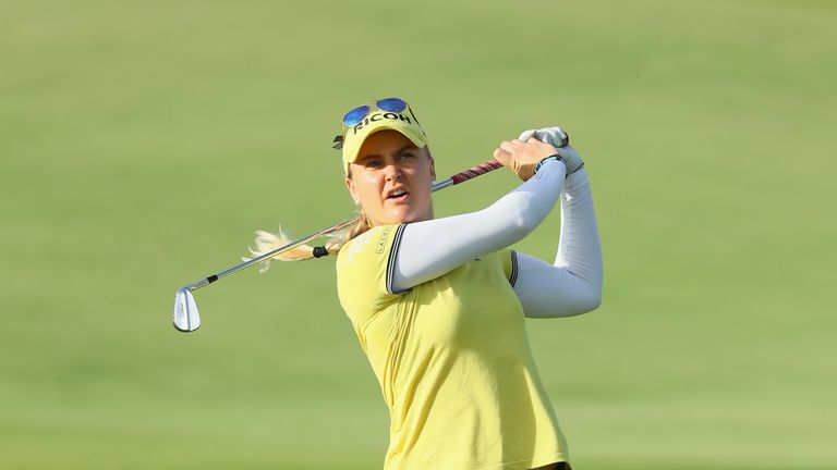 during the first round of  the HSBC Women's Champions on the Tanjong Course at Sentosa Golf Club on March 2, 2017 in Singapore.