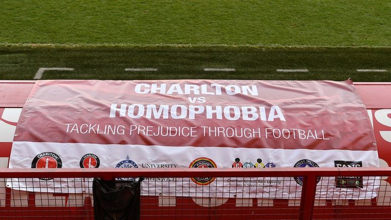 Charlton vs Homophobia tournament, Tackling Prejudice Through Football banner