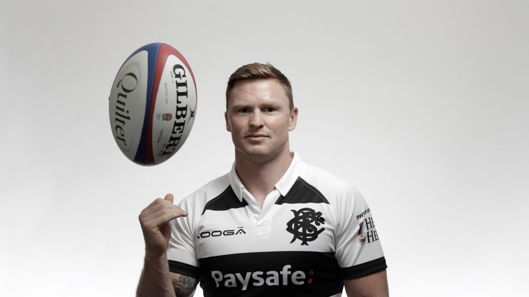 Chris Ashton o f the Barbarians poses for a portrait during the Barbarians Squad Photocall 