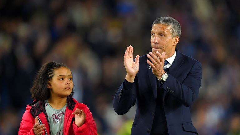 xxxx during the Premier League match between Brighton and Hove Albion and Manchester United at Amex Stadium on May 4, 2018 in Brighton, England.