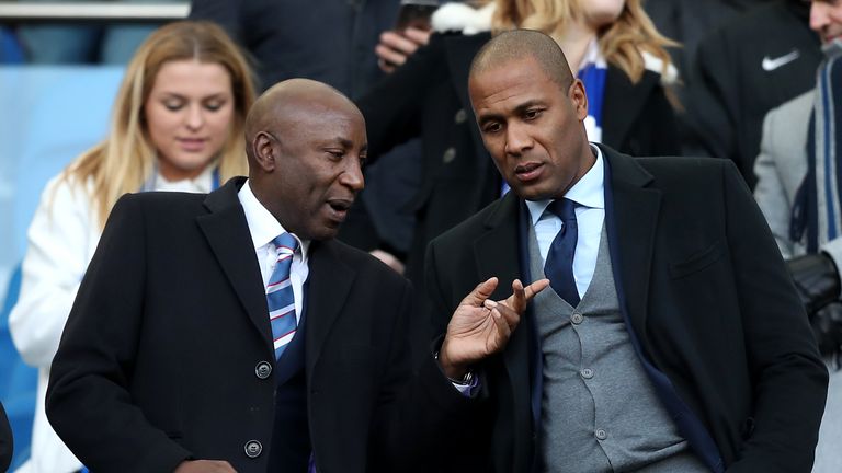 Queens Park Rangers' Technical Director Chris Ramsey (left) and Director of football Les Ferdinand in the stands during the Sky Bet Championship match at the AMEX Stadium, Brighton, December 2016