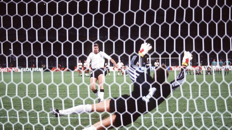 Chris Waddle in 1990 is the only player to miss the target in a World Cup penalty shoot-out involving Germany