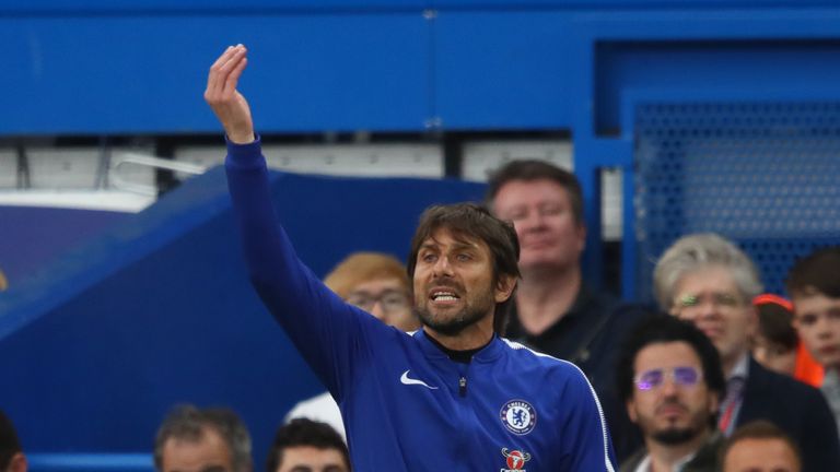  during the Premier League match between Chelsea and Huddersfield Town at Stamford Bridge on May 9, 2018 in London, England.