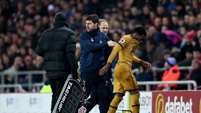 during the Premier League match between Sunderland and Tottenham Hotspur at Stadium of Light on January 31, 2017 in Sunderland, England.