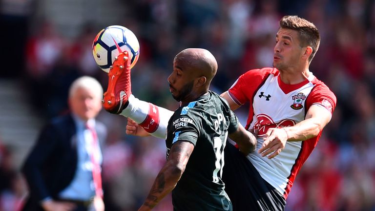 Dusan Tadic and Fabian Delph in action at St Mary's