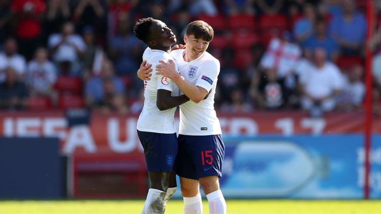 Arvin Appiah (L) scored England's equaliser against Italy