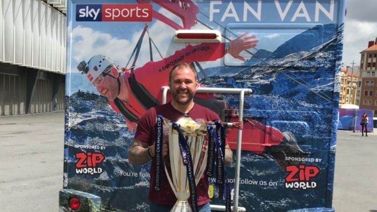 The #FANVAN team take the Champions Cup trophy across to Spain for the European Rugby finals in Bilbao, then head to Barcelona for some pit lane access at the Grand Prix.