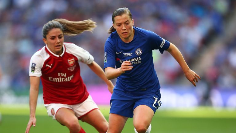 Fran Kirby and Danielle van de Donk battle in the Women's FA Cup final