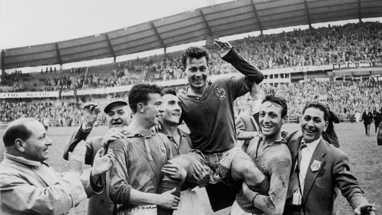 Just Fontaine scored four goals in the third-placed match with West Germany