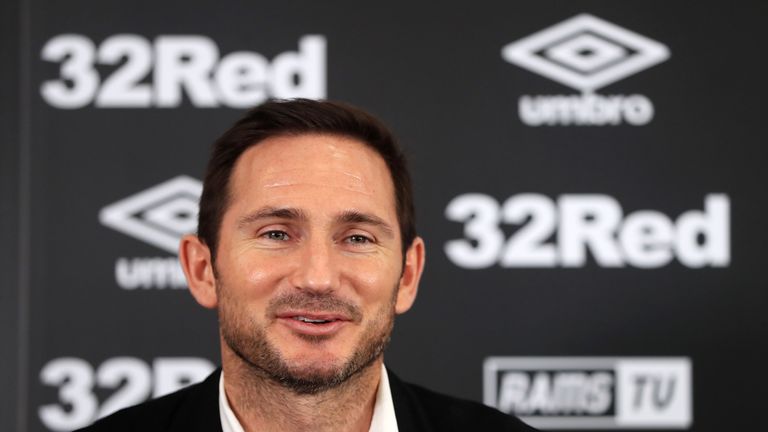 New Derby County manager Frank Lampard during the press conference at Pride Park Stadium