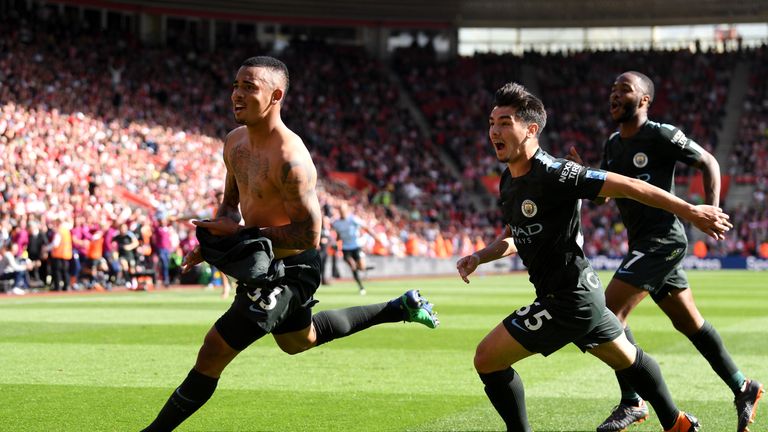 Gabriel Jesus scores a late winner against Southampton