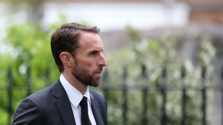 England manager Gareth Southgate arrives at St Luke's and Christ Church in London for Ray Wilkins' memorial service