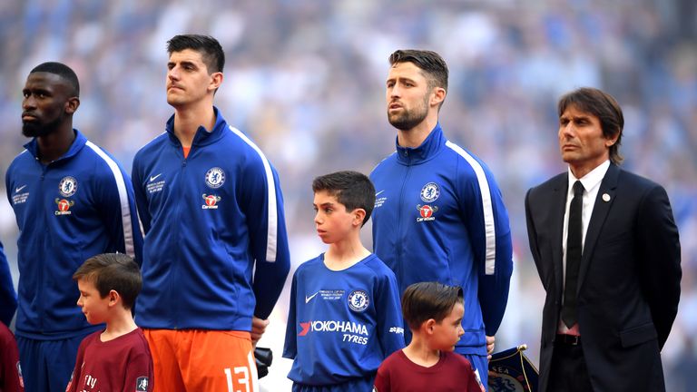 Chelsea during The Emirates FA Cup Final between Chelsea and Manchester United at Wembley Stadium on May 19, 2018 in London, England.