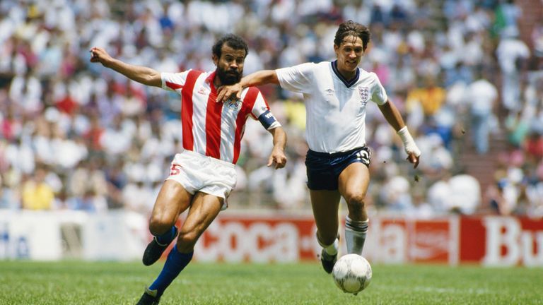 Gary Lineker wore his cast throughout the tournament.