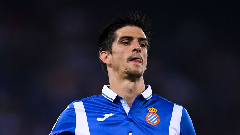 Gerard Moreno during the La Liga match between Espanyol and Levante at Cornella-El Prat stadium  on October 13, 2017 in Barcelona, Spain.