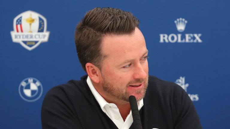 Graeme McDowell during previews for the BMW PGA Championship at Wentworth on May 22, 2018 in Virginia Water, England.