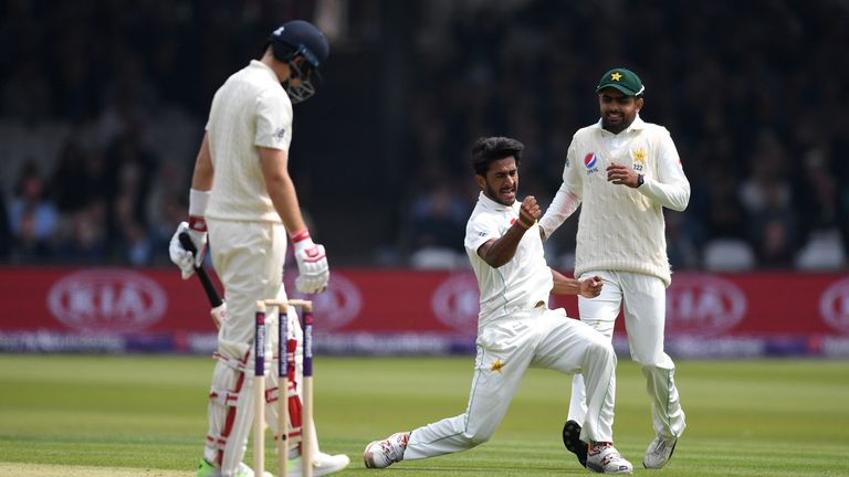 during the NatWest 1st Test match between England and Pakistan at Lord's Cricket Ground on May 24, 2018 in London, England.
