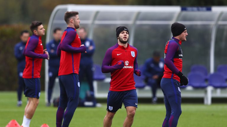 Jack Wilshere during an England training session on the eve of their match against Spain at Tottenham's Training Centre on November 14, 2016 