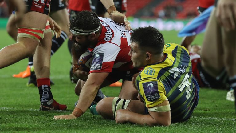 during the European Rugby Challenge Cup Final match between Cardiff Blues and Gloucester Rugby at San Mames Stadium on May 11, 2018 in Bilbao, .