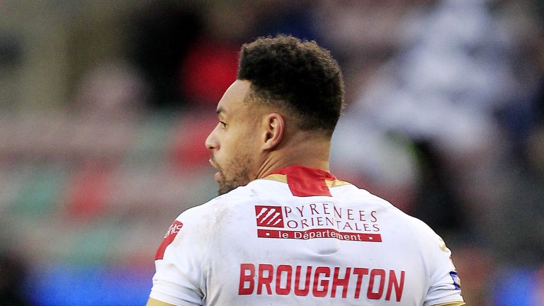 Jodie Broughton looks on during a Betfred Super League match for Catalans Dragons