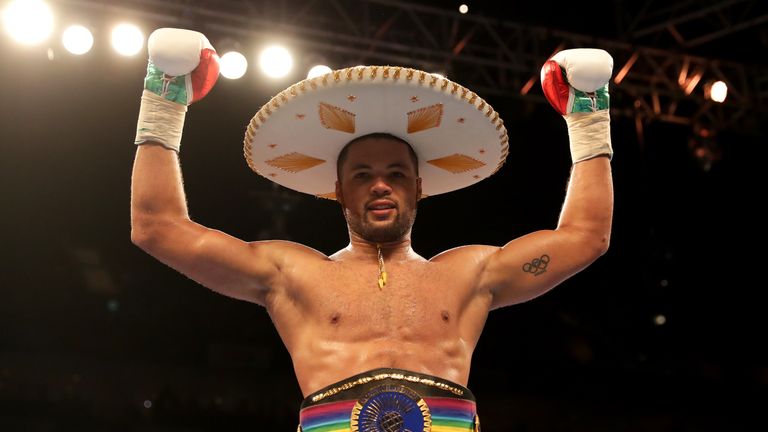  during the Commonwealth Heavyweight Title fight between Lenroy Thomas and Joe Joyce at The O2 Arena on May 5, 2018 in London, England.