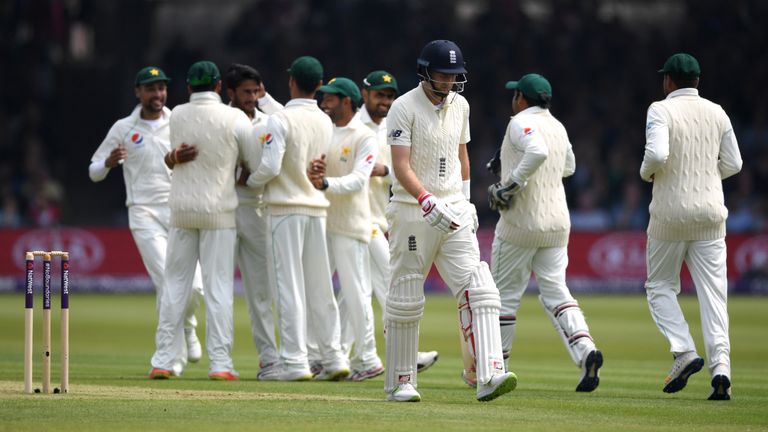 during the NatWest 1st Test match between England and Pakistan at Lord's Cricket Ground on May 24, 2018 in London, England.