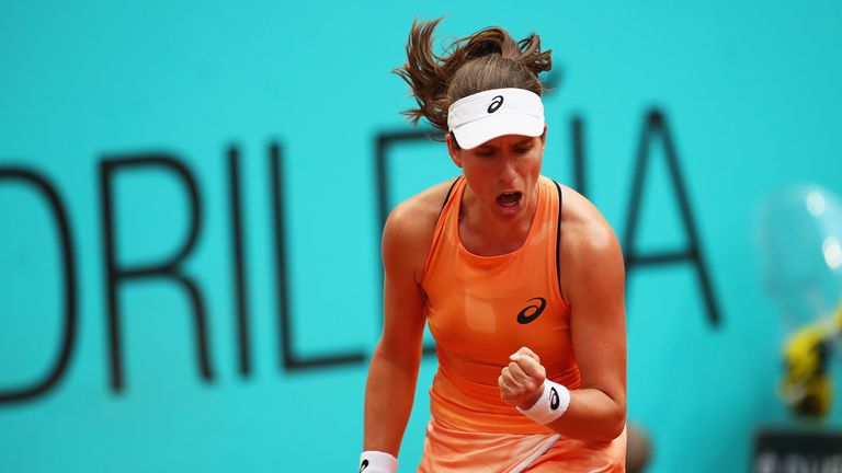 Johanna Konta moved into the second round of the Madrid Open with a straight sets win over