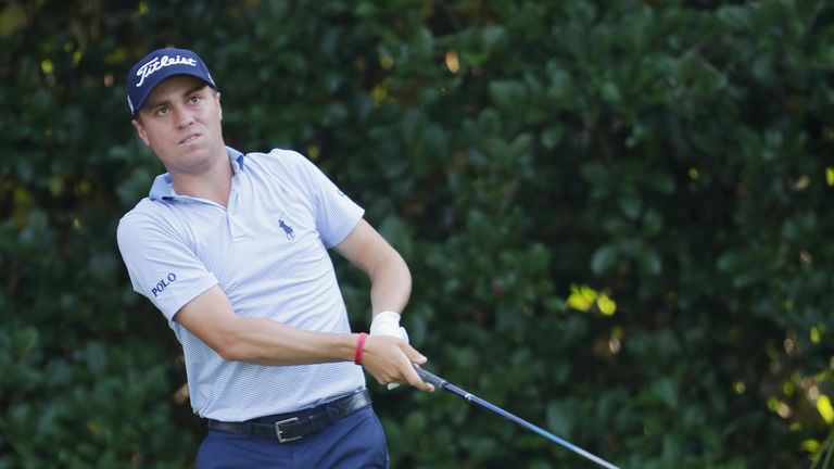Justin Thomas during a practice round at The Players Championship