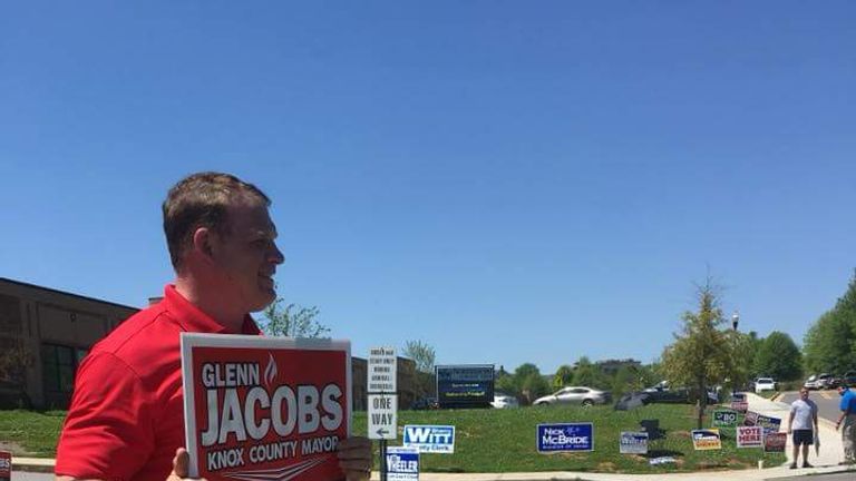 Kane - real name Glenn Jacobs - is bidding to become mayor of Knox County in Tennessee