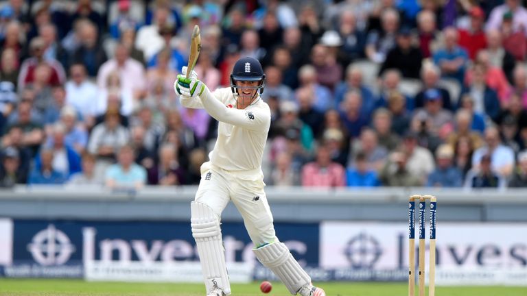 Keaton Jennings during day three of the 4th Investec Test Match between England and South Africa at Old Trafford on August 6, 2017 in Manchester, England.