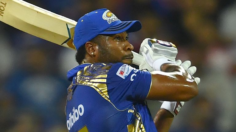 Kieron Pollard blasted a 23-ball fifty on his return to the Mumbai side (Credit: AFP)