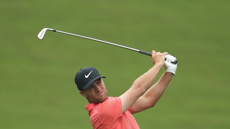 during the first round of the BMW PGA Championship at Wentworth on May 24, 2018 in Virginia Water, England.