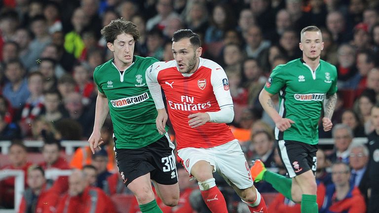 Perez's final Arsenal appearance came in the FA Cup against Lincoln