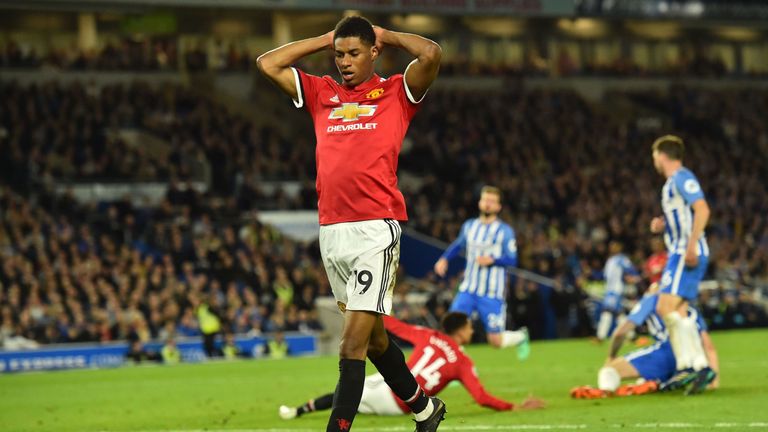 Marcus Rashford Man Utd v Brighton 