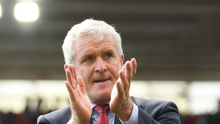 Mark Hughes during the Premier League match between Southampton and Manchester City at St Mary's Stadium on May 13, 2018 in Southampton, England