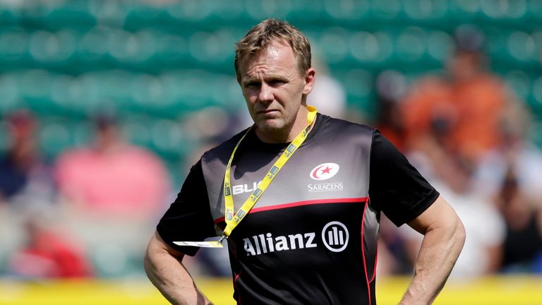  during the Aviva Premiership Final between Saracens and Exeter Chiefs at Twickenham Stadium on May 26, 2018 in London, England.