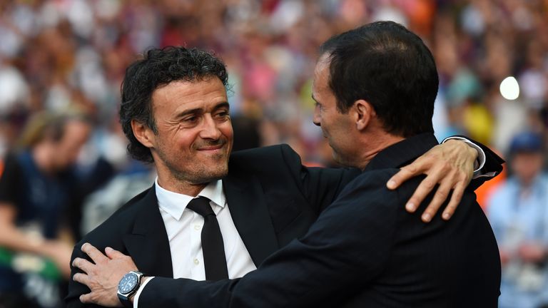 Luis Enrique (left) and Massimiliano Allegri