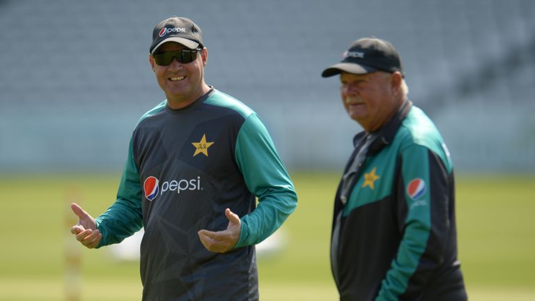 Mickey Arthur of Pakistan gestures during a training session before the 1st Test match between England and Pakistan at Lord's cricket ground on May 22, 2018 in London, England. (Photo by Philip Brown/Getty Images)