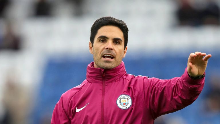 Manchester City's Assistant Coach Mikel Arteta at the King Power Stadium in Leicester