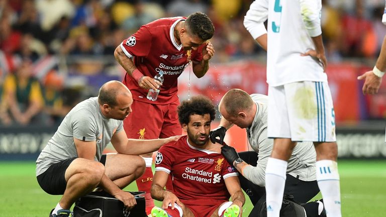  during the UEFA Champions League Final between Real Madrid and Liverpool at NSC Olimpiyskiy Stadium on May 26, 2018 in Kiev, Ukraine.