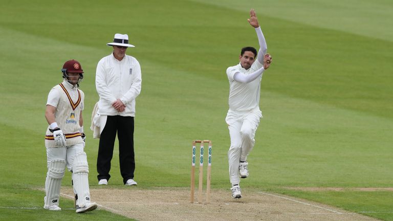 Mohammad Abbas during the tour match between Northamptonshire and Pakistan at The County Ground on May 4, 2018 in Northampton, England.