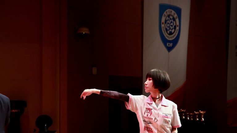 Momo Zhou - World Cup of Darts (courtesy of PDC)